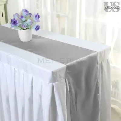 12”×108” Satin Wedding Table Runner Holiday Party Banquet Decoration 12 Colors • $4.86