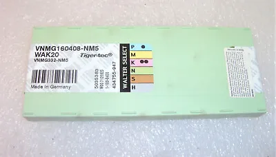 (10) Walter Tiger-Tec VNMG160408-NM5 Indexable WAK20 Carbide Insert VNMG332-NM5 • $79.95