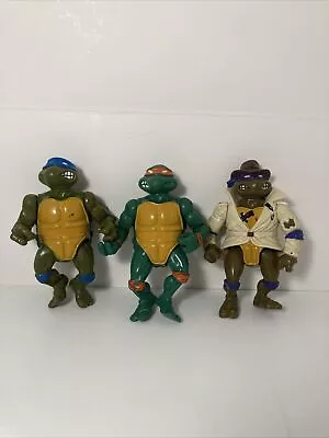 Vintage Playmates Ninja Turtles TMNT Lot Of 3 1988-1990 -READ Description- • $15