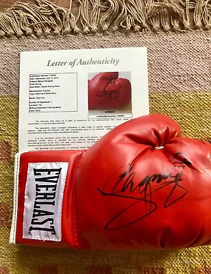 Manny Pacquiao Signed Red Everlast Boxing Glove Rare JSA Full Letter Proof  • $250