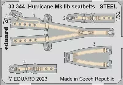 Eduard Accessories 33344 - 1:3 2 Hurricane Mk.iib Seatbelts Steel 1/32 Revell • £9.54