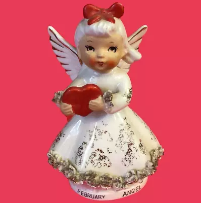 February Angel Figurine Valentine Artmark 4 1/2  Vintage Porcelain Rare • $46