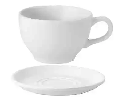 36x Cappuccino Cup 12oz & Saucer 7 Pure White By Utopia Tea/Coffee Cup  • £161.07