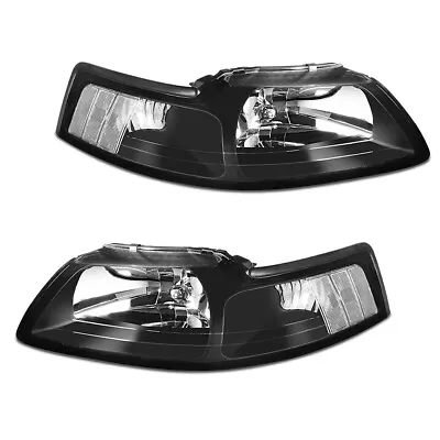 Fits 1999-2004 Ford Mustang Headlights Head Lamps Pair Left+Right 99-04 • $80.74