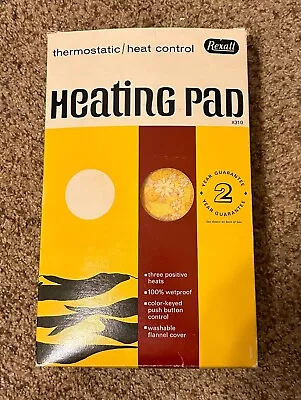 Vintage REXALL Heating Pad X310 Floral Design In Original Box - Tested Working • $19.99