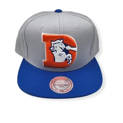 Mitchell & Ness Denver Broncos 2 Tone XL Logo Throwback Adjustable Snapback Hat • $38.99