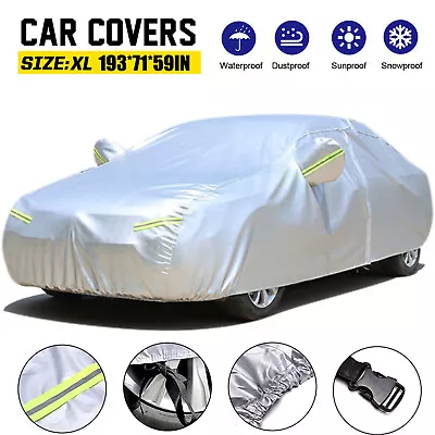 Outdoor Full Car Cover Waterproof Snow UV Resistant All Weather Protect XL Q0T0 • $23.91