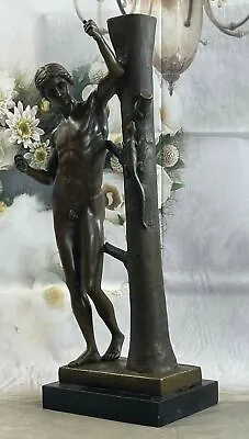 G. Nisini Nude Male Leaning Against Tree Bronze Sculpture Statue Figurine Statue • $469