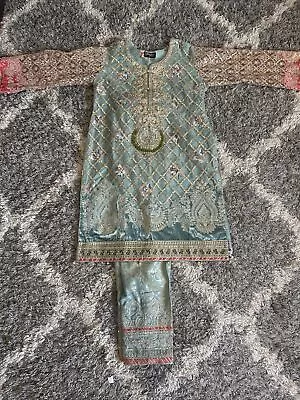 Maria B Master Replica Festive Party Wedding Dress Pant Banarsi Salwar Kameez L • $85.99