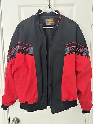 Vintage David James Western Aztec Fleece Lined Jacket Large • $60