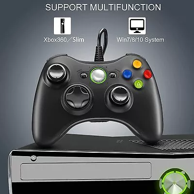 New Wired Xbox 360 Controller And Windows PC Controller With Dual-Vibration US • $12.99