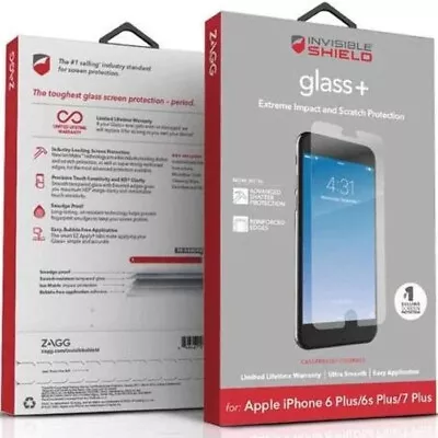 ZAGG InvisibleShield Glass + Screen Protector For Apple IPhone 6+/6s+/7+/8+-NEW • $9.95