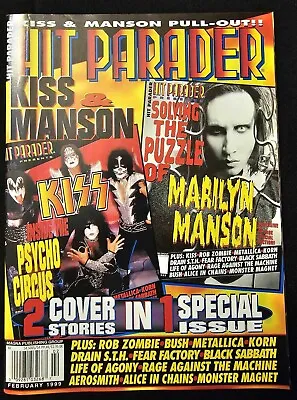 Hit Parader February 1999 Featuring KISS Marilyn Manson & More • $20