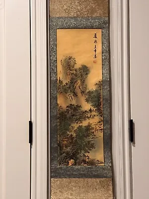 Vintage Chinese Scroll Painting On Silk Paper • $30