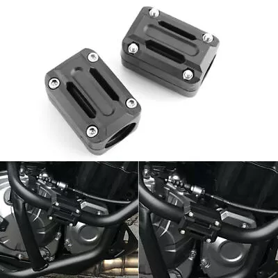 2x22 25 28mm Motorcycle Engine Guard Anti-scratch Bumper Protector Blocks Black • £13.18