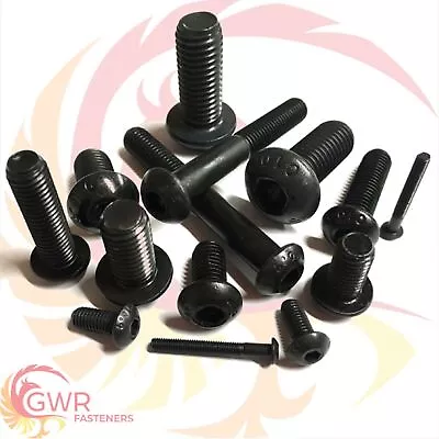 M5 - 5mm BUTTON HEAD 10.9 HIGH TENSILE STEEL SOCKET SCREW ALLEN KEY BLACK BOLTS • £3.26