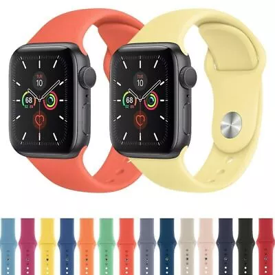 $8.69 • Buy For Apple Watch Series 8 7 SE 6 5 4 3 21 Silicone Sport Band Strap 45/41/44/40mm