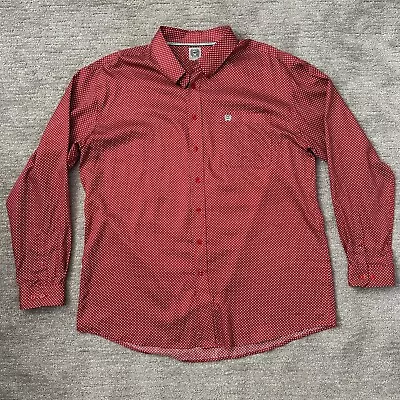 Cinch Shirt Mens XXL Red Geometric Button Up Western Long Sleeve Cowboy • $22.95