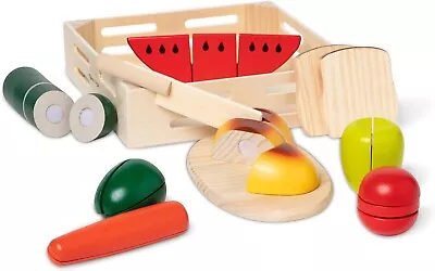 Melissa & Doug Cutting Food - Play Set With 26 Hand-Painted Wooden Pieces - NEW • $22