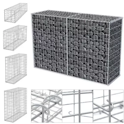 Gabion Stone Basket Garden Raised Bed Gabion Planter Galvanised Steel Cage Fence • £84.99