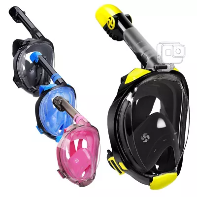 Full Face Snorkel Mask 180° Panoramic View Anti-Fog Anti-Leak Diving Men&Women • $45.99