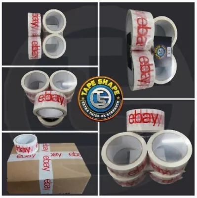 12 Rolls EBay Branded Packaging Strong Parcel Packing Tape 50M Long 48mm Wide • £10.99