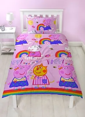 £13.95 • Buy Official Peppa Pig Hooray Reversible Single Duvet Cover Bedding Set George Sheep