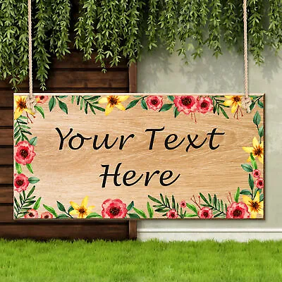 Personalised Wooden Hanging Plaque Garden Sign Summer House Shed Sign Home Decor • £4.99
