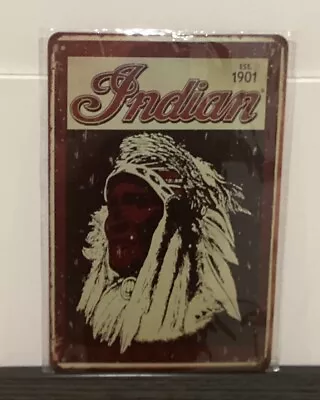 Indian Motorcycle Tin Sign • $9.95