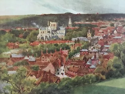 £4.50 • Buy Antique Print 1909 Winchester From St Giles's Hill By Wilfrid Ball Painting Art