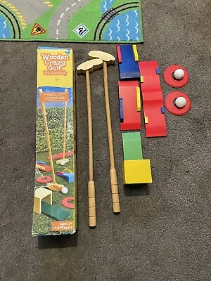 Wooden Indoors Outdoors Mini Junior Toy Golf Set Garden Children's Games • £20