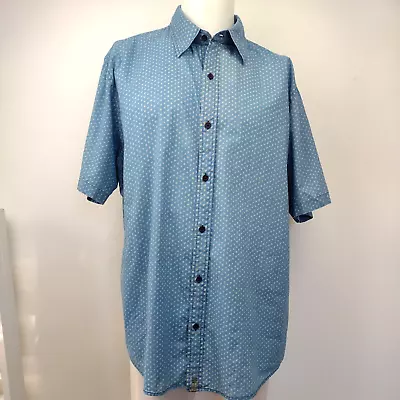 Ralph Lauren Polo Jeans Company True Indigo Print Shirt Short Sleeve Men's XL • $19.97