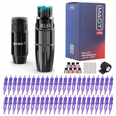 $199.49 • Buy Mast Tour Wireless Tattoo Rotary Pen Machine Kit 50 Needles Battery Power Supply