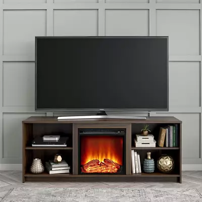 Fireplace TV Stand 65  Wood Electric Media Console Display Storage Cabinet Shelf • $214.19