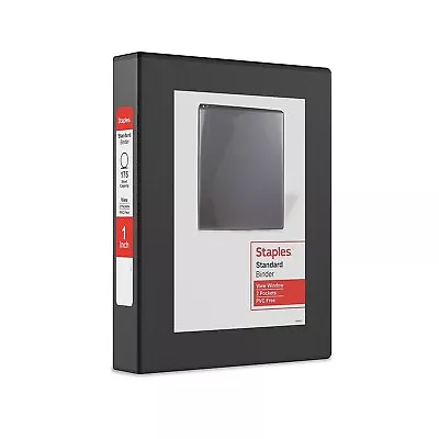 Staples 1  Standard 5-1/2  X 8-1/2  Mini View Binder With Round Rings Black • $9.59