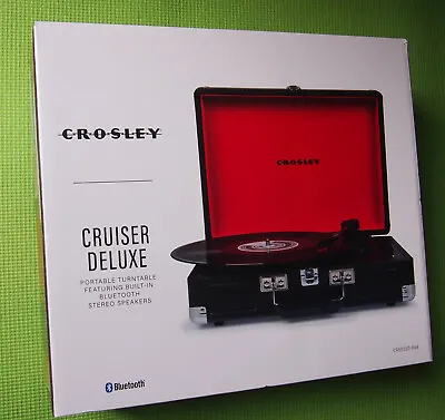 Crosley Cruiser Deluxe Portable 3 Speed Bluetooth Turntable With Speakers- Black • $158