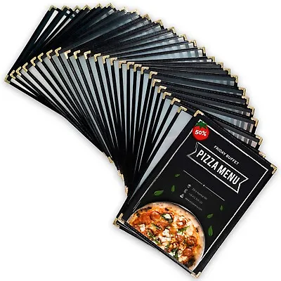 25 Pack Restaurant Menu Covers 8.5 X 11 Inches Single Pocket Menu Cover 2 View • $29.99