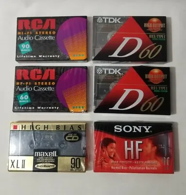 1986 TDK D 60 Sony RCA Maxwell Cassette Tape 6pc LOT SEALED Fast Ship! • $22.99