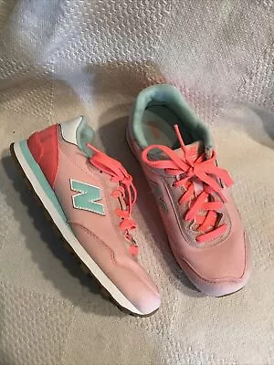 New Balance 515 Youth Size 3 M Pink Aqua YC515DG EUC • $17.91