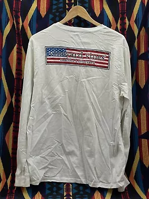 Vineyard Vines Men's TShirt Flag Pocket Tee Long Sleeve White Medium • $13.99