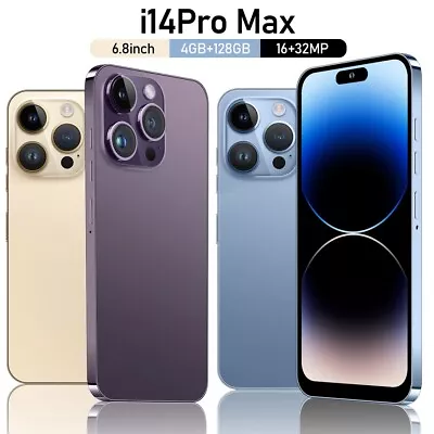 Android I14 Pro Max 4GB+128GB 6.8  Fully Unlocked 4G Smartphone Budge Cell Phone • $89.99