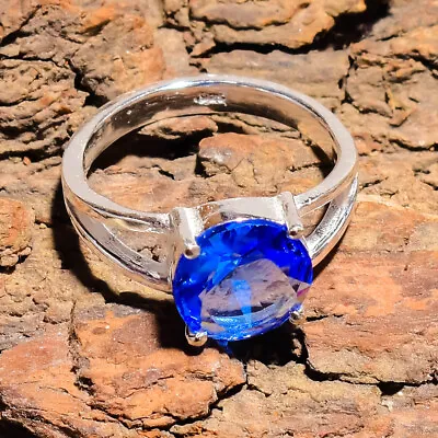 Blue Tanzanite Gemstone 925 Sterling Silver Handmade Ring Jewelry In All Size • $9.99