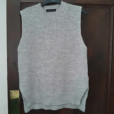 Pale Grey Knitted Vest / Tank Top M&S  Size 14 • £9.99