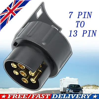 UK Electrical 7 Pin To 13 Pin Trailer Adapter Towing Truck Plug Converter Socket • £5.89