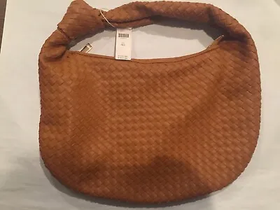 Melie Bianco Brigitte Large Satchel Bag Faux Leather TAN Or IVORY NWT • $89
