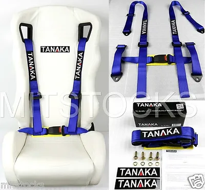 1 Tanaka Universal Blue 4 Point Buckle Racing Seat Belt Harness 2  • $34.09