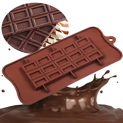 £2.89 • Buy Silicone Chocolate Bar Mould Block Slab Cookie Wax Melts Sugarcraft Candy Mold