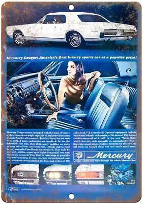 Mercury Cougar Sports Car Vintage Auto Ad Reproduction Metal Sign A314 • $21.95