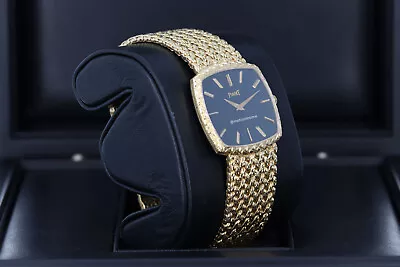 Piaget Vintage 31mm X 24mm Dark Blue Dial On Yellow Gold • $19995