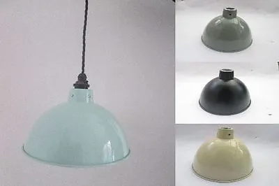 8  Dome Industrial Factory Vintage Retro Old Style Pendant Light Lamp Shade OR F • £13.95